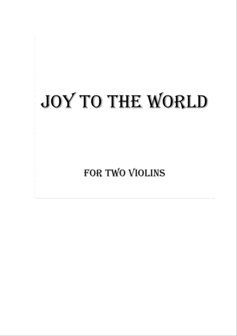 Joy to the World EASY Violin Duet image number null