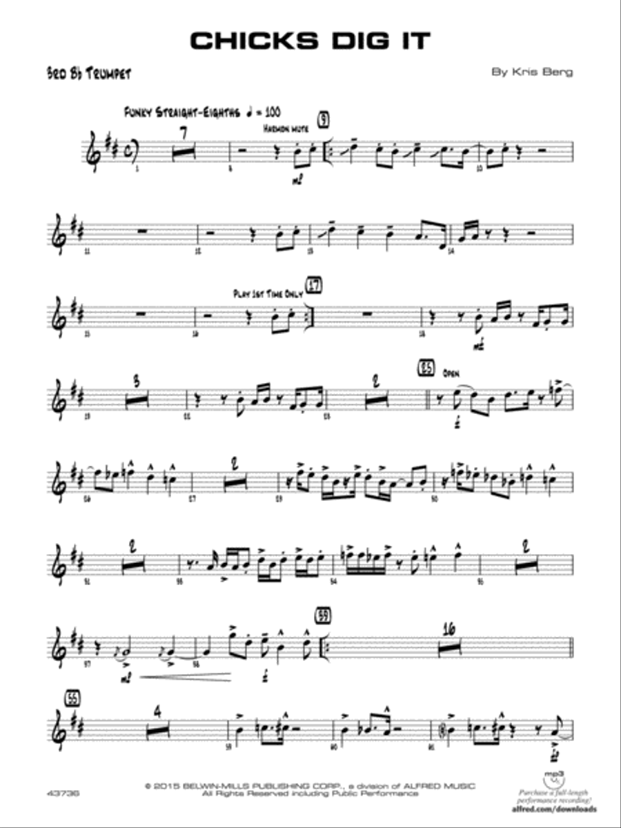 Chicks Dig It: 3rd B-flat Trumpet Jazz Ensemble scores gallery preview page 1