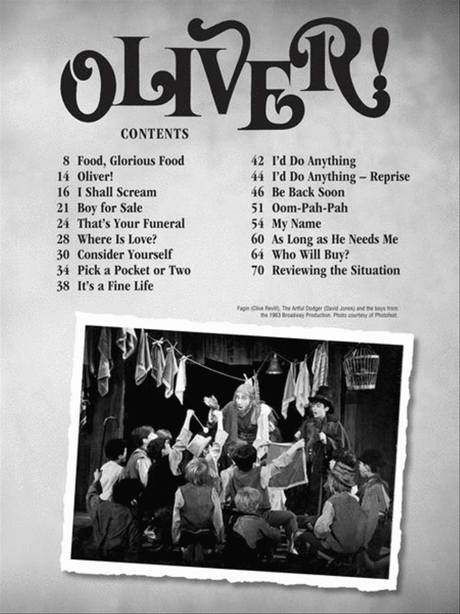 Oliver! - Vocal Selections Piano, Vocal, Guitar scores gallery preview page 3