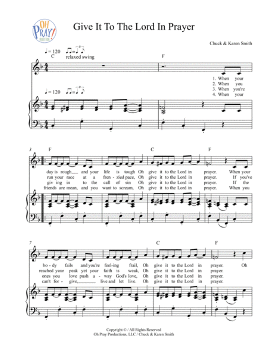 Give It to the Lord In Prayer Voice scores gallery preview page 2