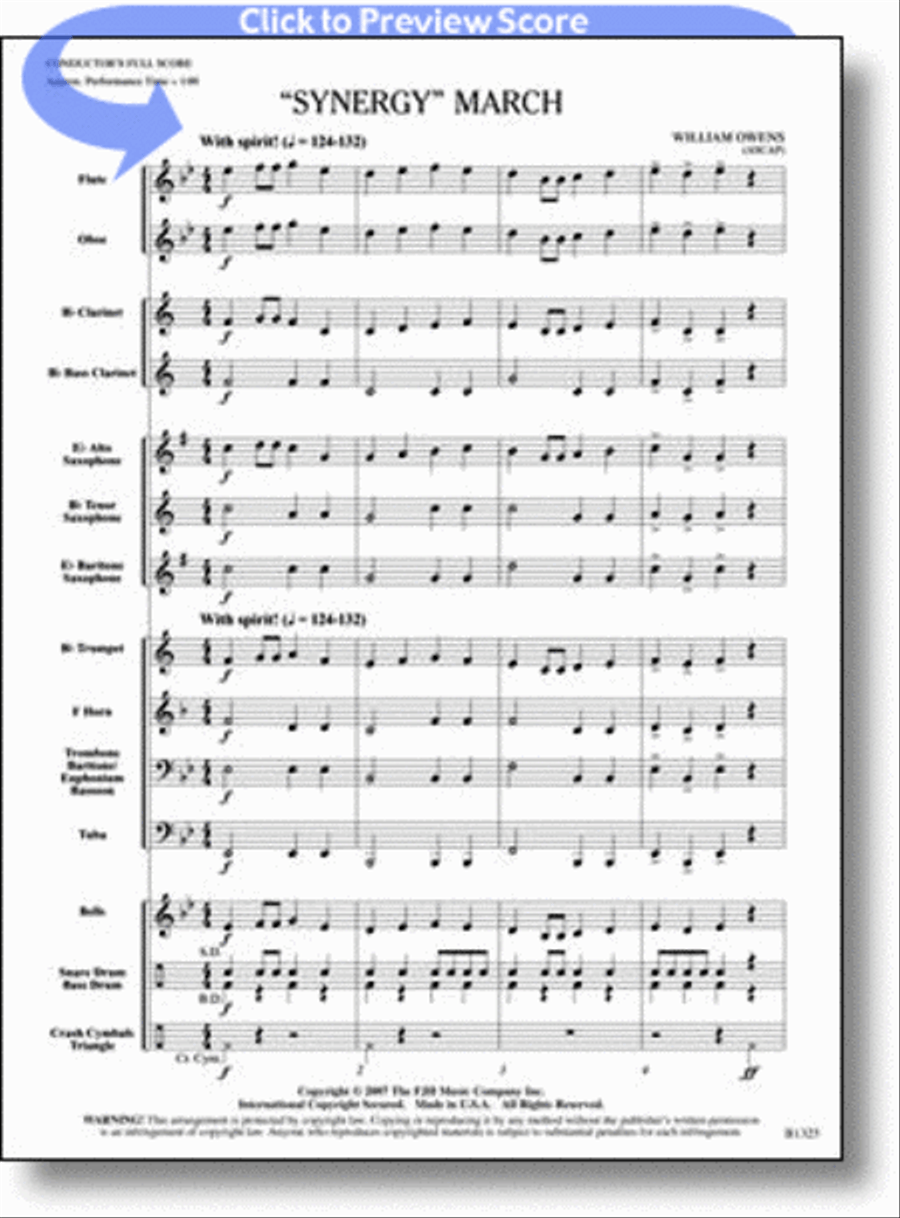 Synergy March Concert Band scores gallery preview page 1