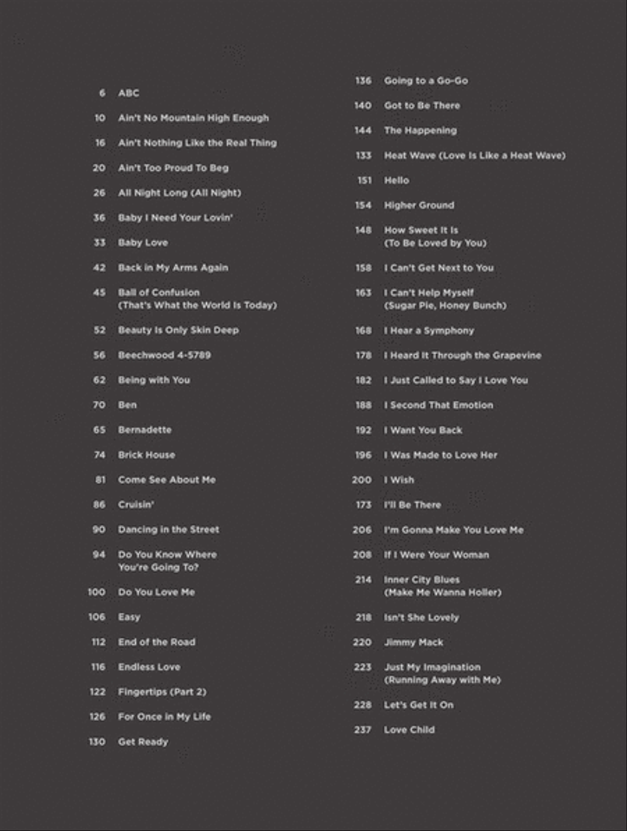 Motown 50th Anniversary Songbook Piano, Vocal, Guitar scores gallery preview page 2