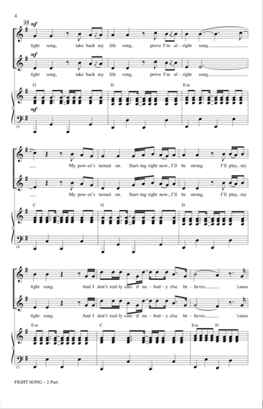 Fight Song (arr. Roger Emerson) 2-Part scores gallery preview page 3