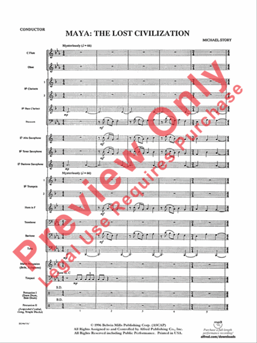 Maya: The Lost Civilization Concert Band scores gallery preview page 3