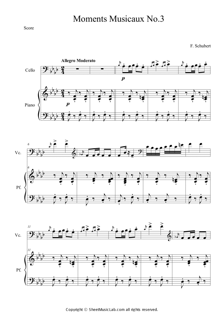 Moments Musicaux No.3 Moments Musicaux No.3 Piano scores gallery preview page 1
