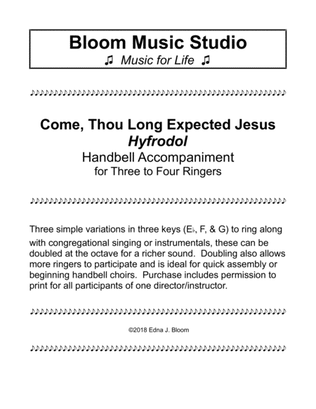 Come, Thou Long Expected Jesus Handbell Accompaniment for 3 -4 Ringers