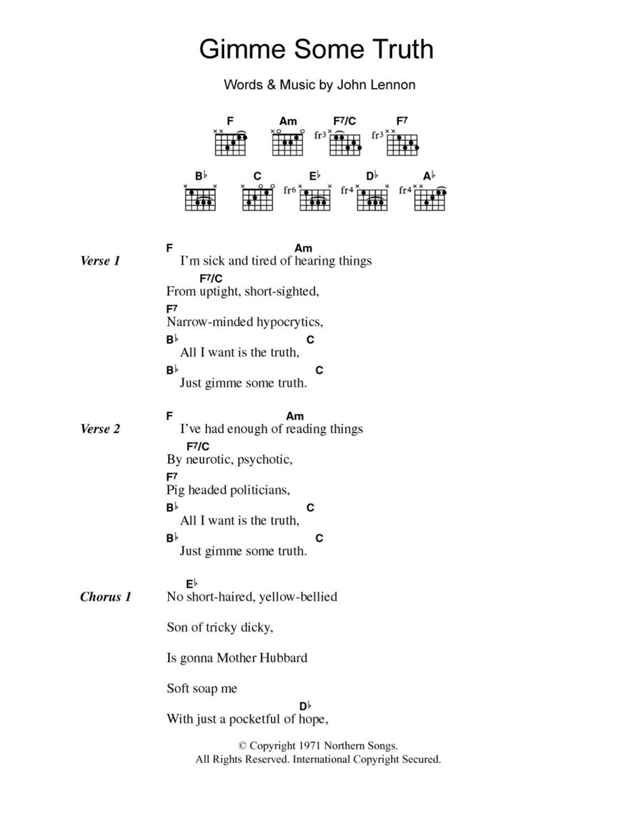 Gimme Some Truth Gimme Some Truth Acoustic Guitar scores gallery preview page 1