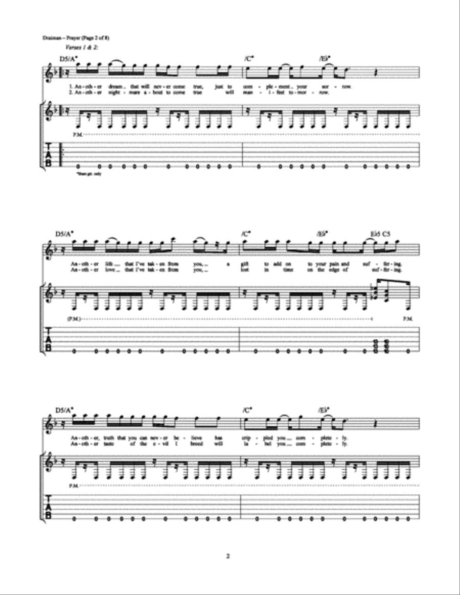 Prayer Prayer Electric Guitar scores gallery preview page 2