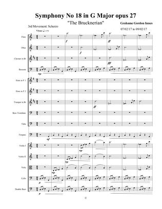 Symphony No 18 in G Major "The Brucknerian" Opus 27 - 3rd Movement (3 of 4) - Score Only