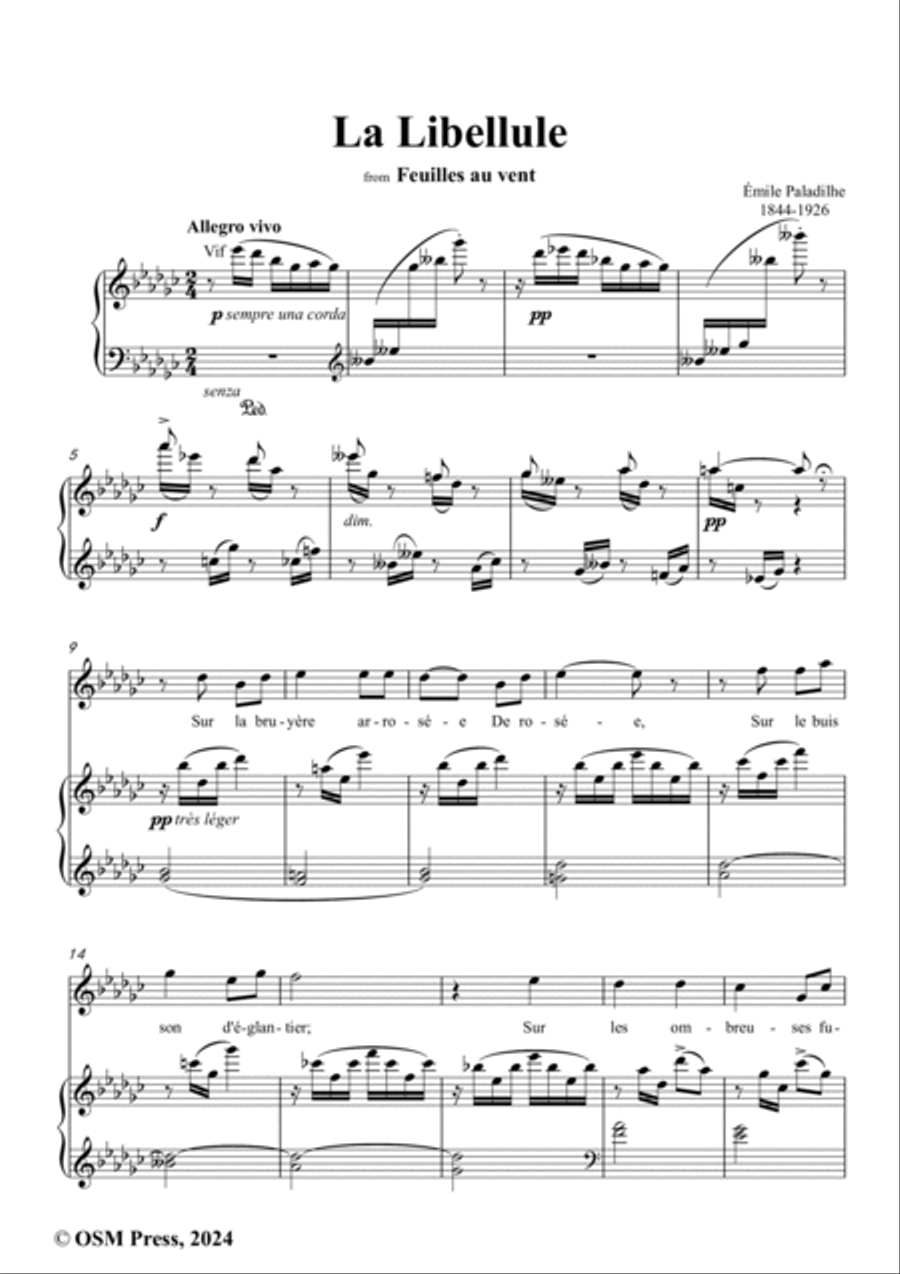 Paladilhe-La Libellule,in G flat Major Voice scores gallery preview page 2