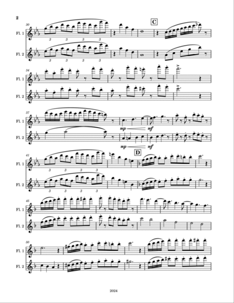 Flute Duet No. 102524 Flute Duet No. 102524 Flute Duet scores gallery preview page 2
