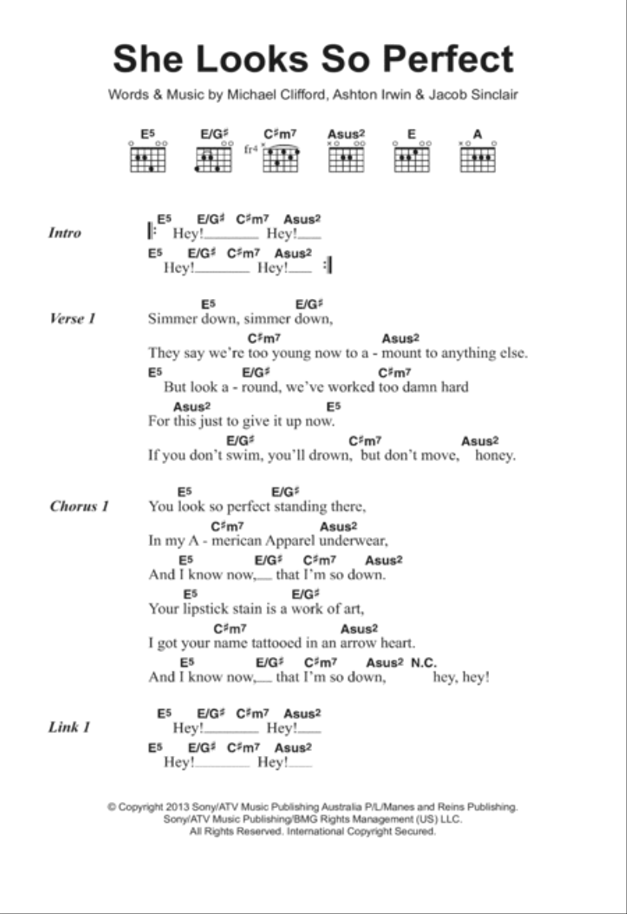 She Looks So Perfect Acoustic Guitar scores gallery preview page 1