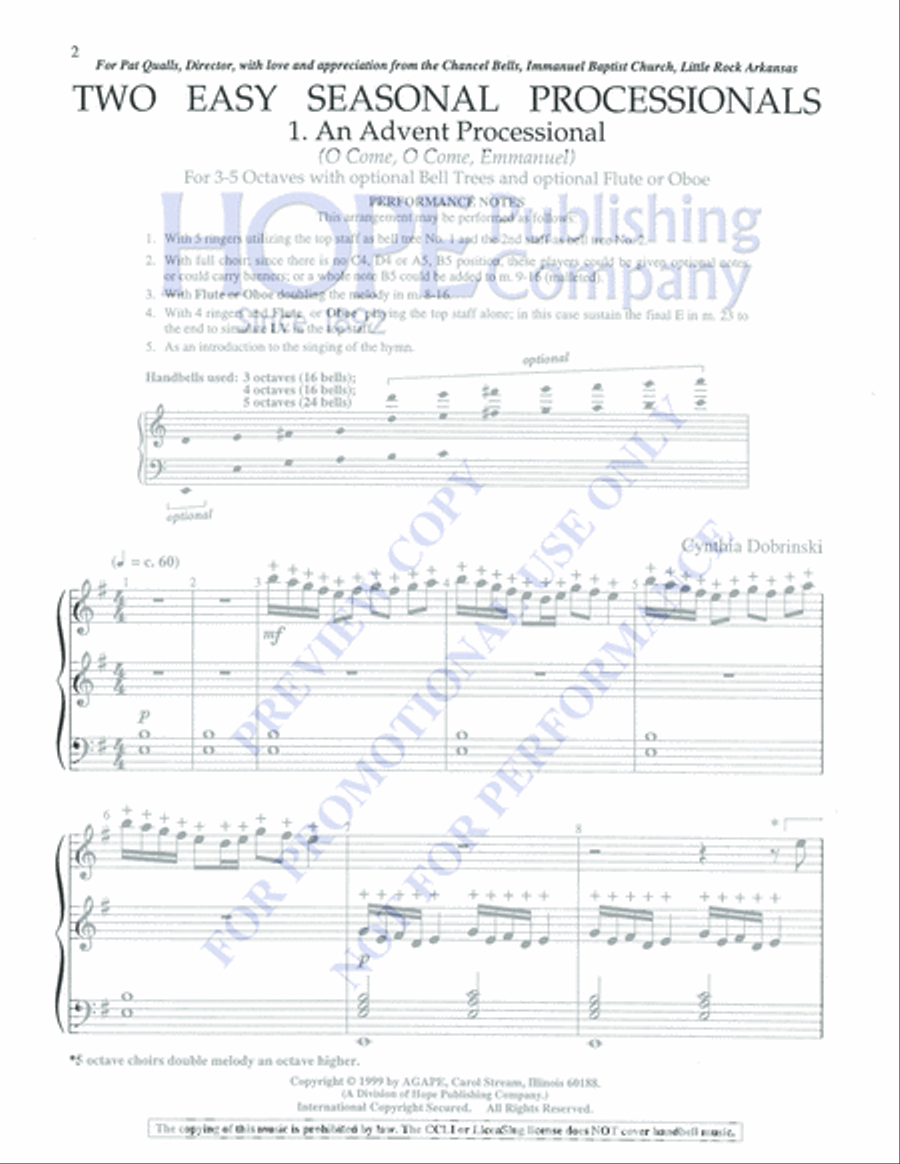 Two Easy Seasonal Processionals 5-Octaves scores gallery preview page 2