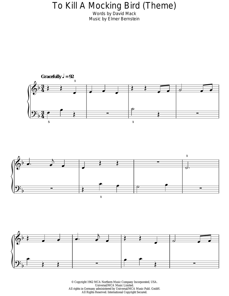 To Kill A Mockingbird Voice scores gallery preview page 1