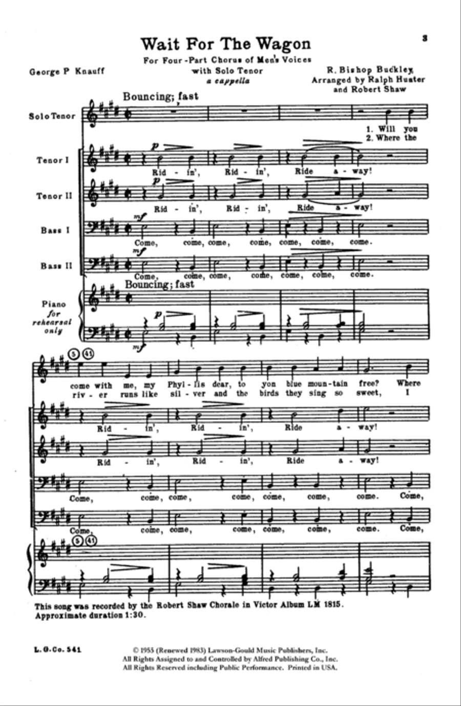 Wait for the Wagon Men's Choir scores gallery preview page 8