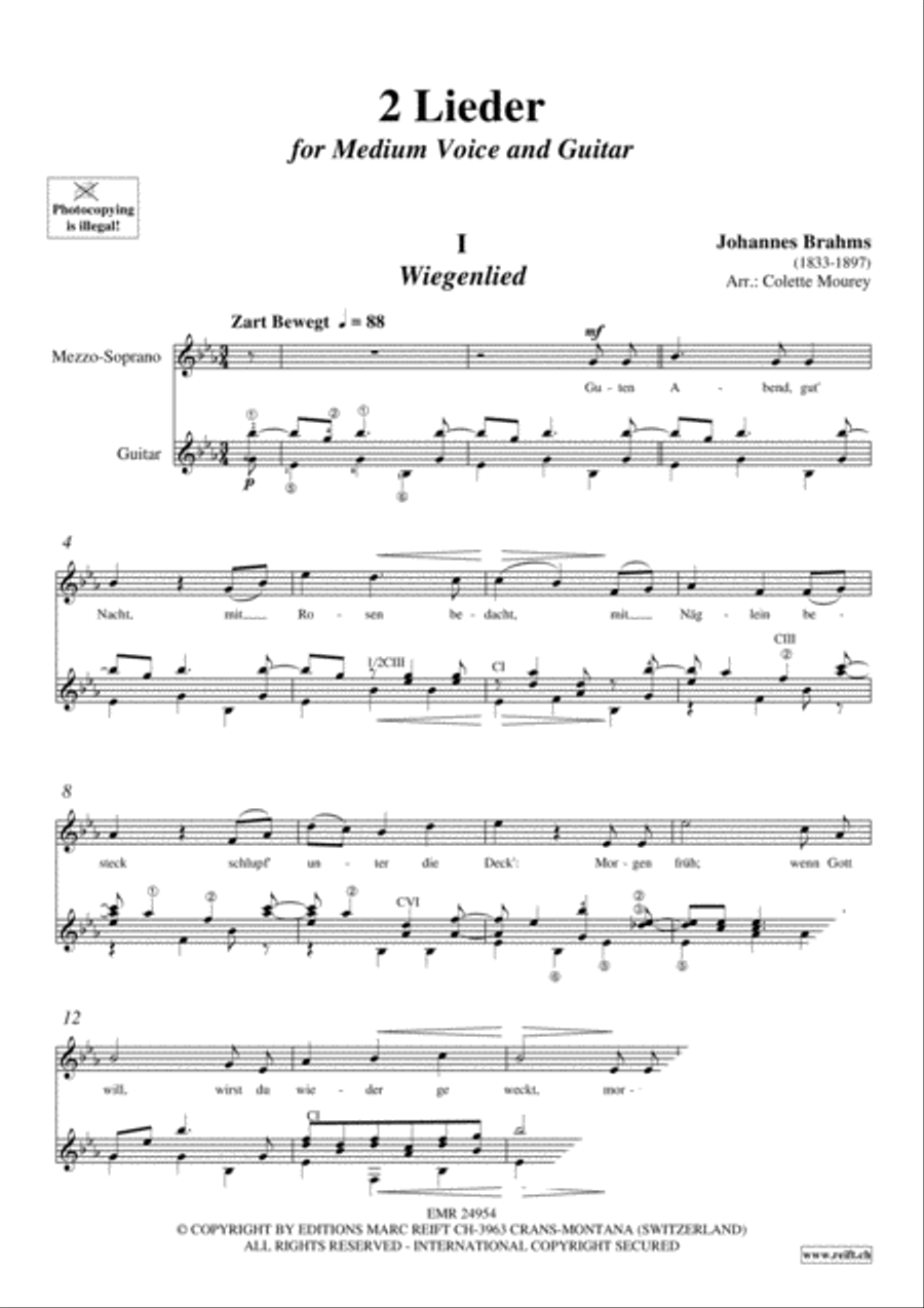 2 Lieder Classical Guitar scores gallery preview page 3