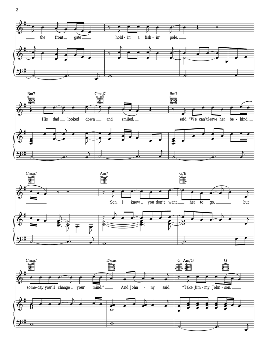 Don't Take The Girl Piano, Vocal, Guitar scores gallery preview page 2