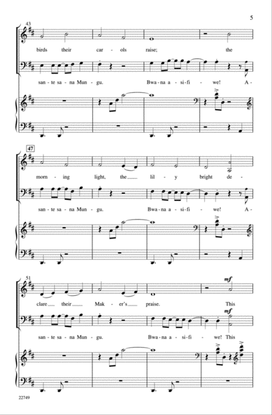 My Maker's World My Maker's World 4-Part scores gallery preview page 5