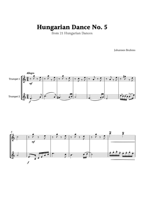Hungarian Dance No. 5 by Brahms for Trumpet Duet