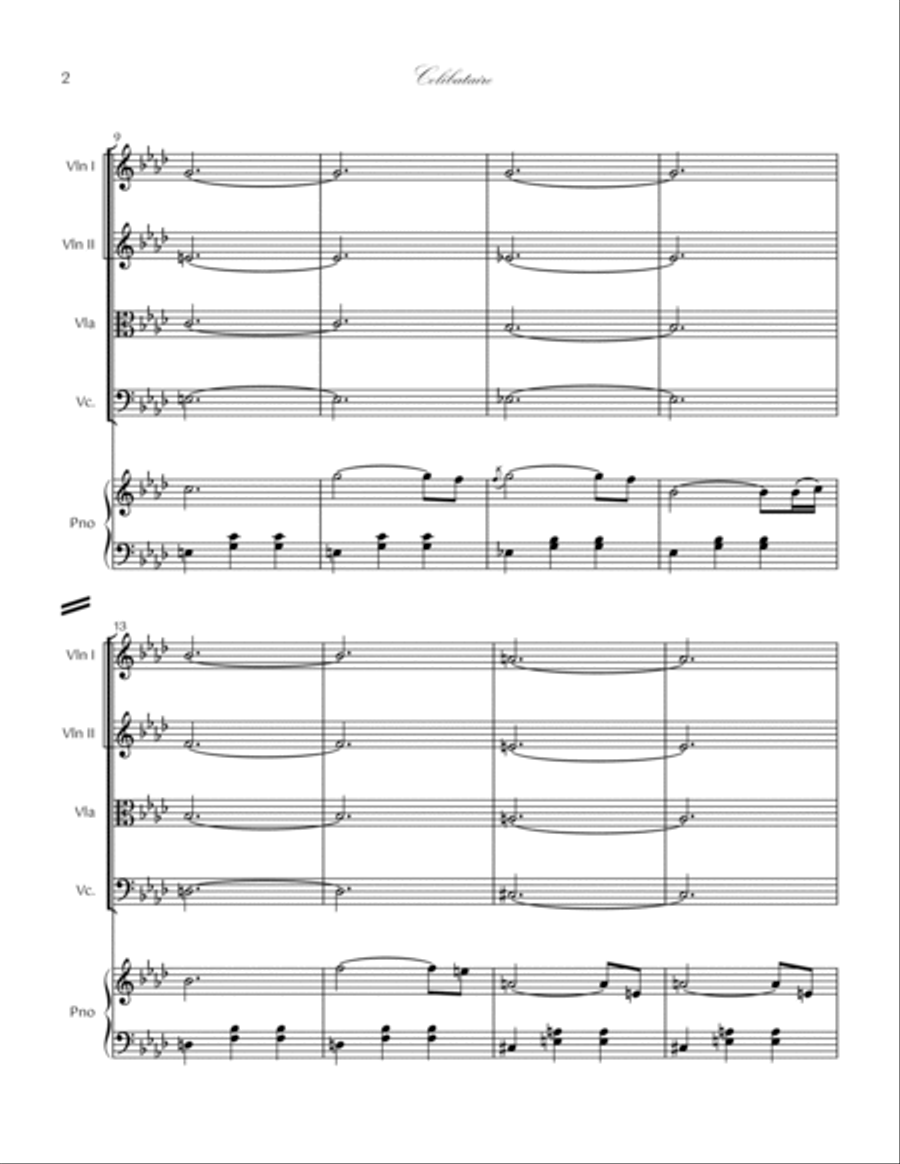 05. Celibataire Piano Quintet Piano Quintet scores gallery preview page 2
