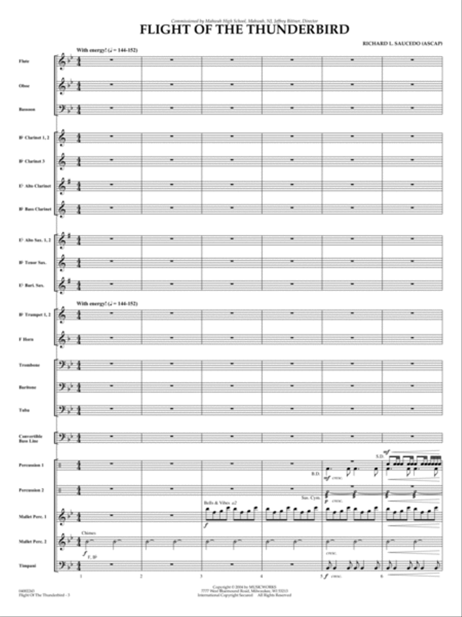 Flight Of The Thunderbird - Full Score Concert Band scores gallery preview page 3