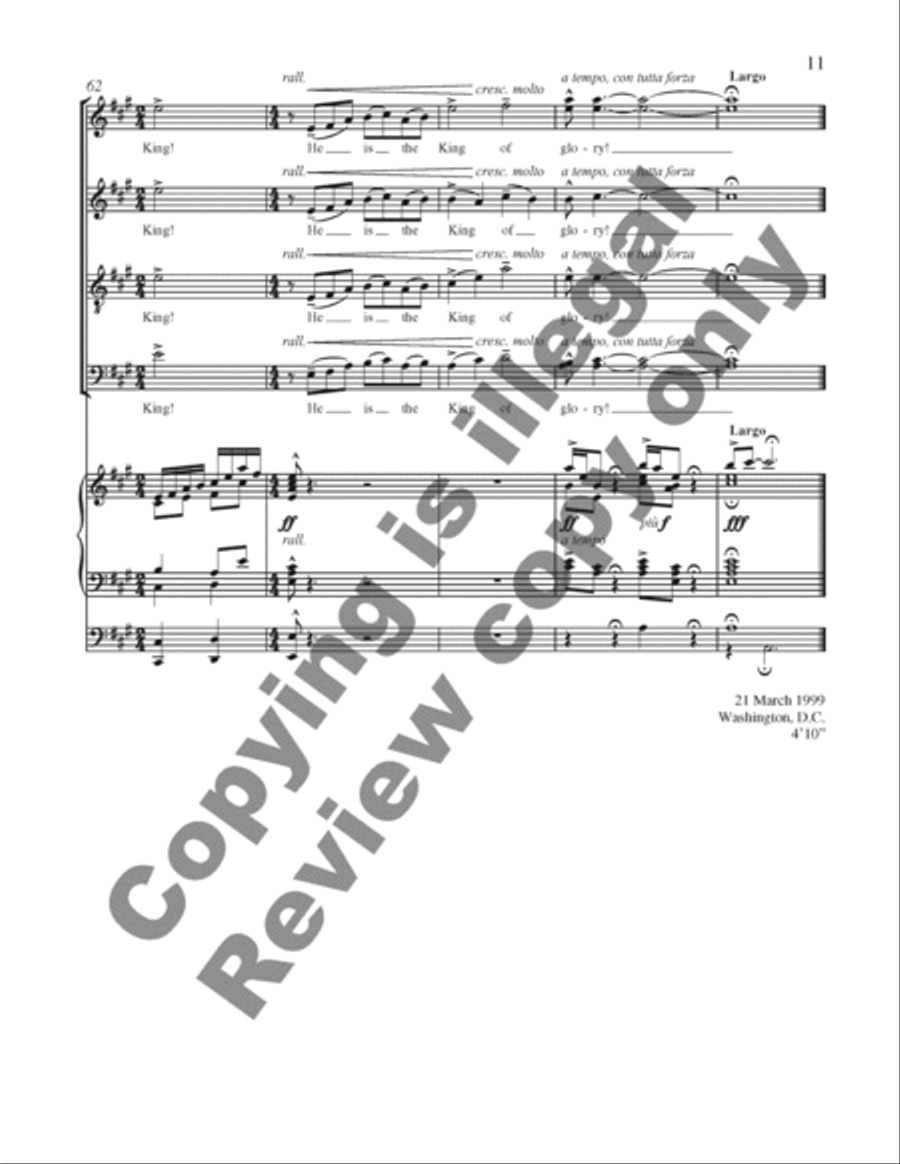 Lift Up Your Heads, O Ye Gates! 4-Part scores gallery preview page 11