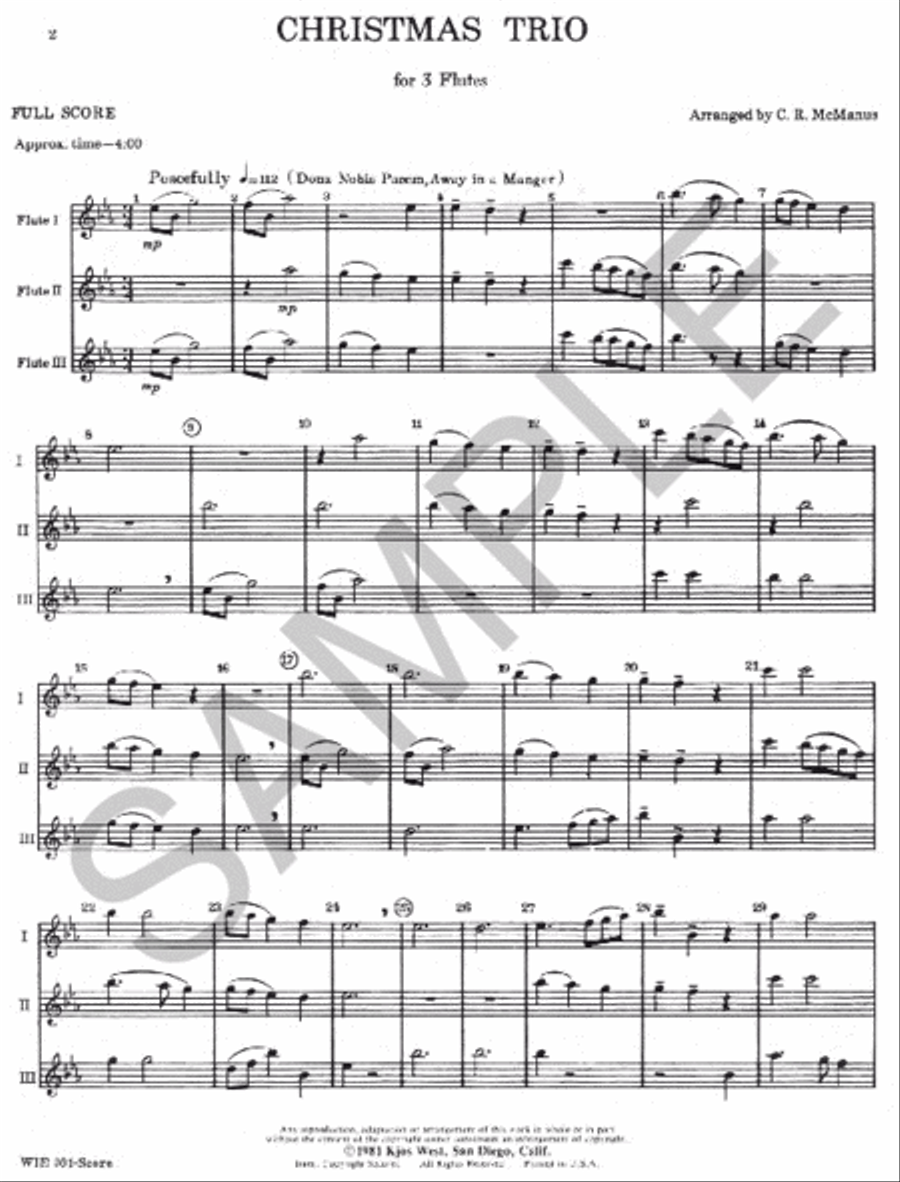 Christmas Trio, Flute Flute scores gallery preview page 2