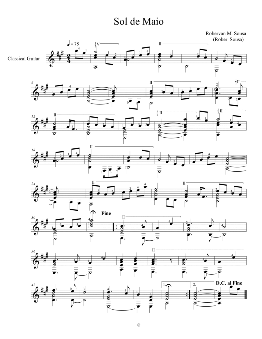 Sol de Maio Acoustic Guitar scores gallery preview page 1
