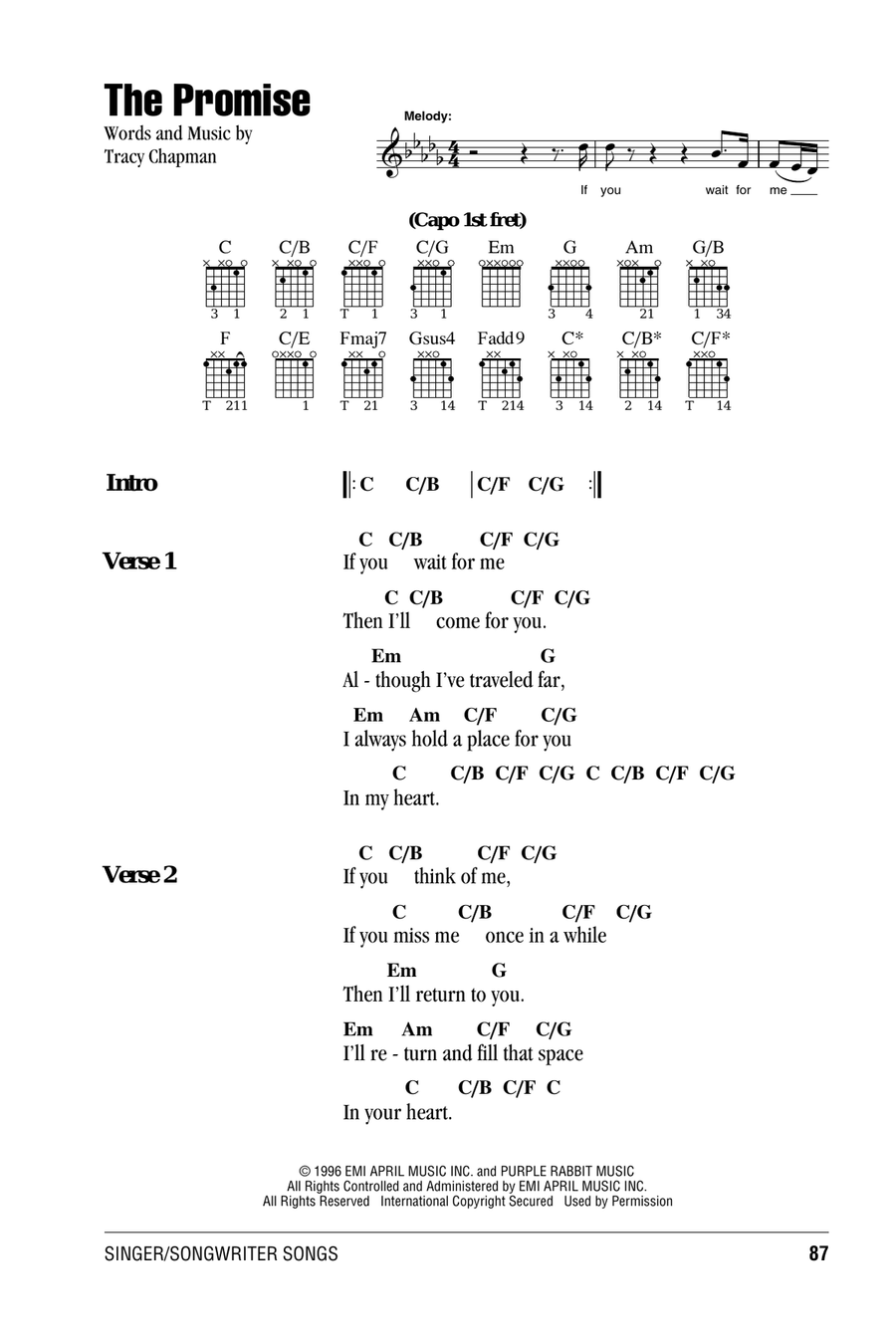 The Promise Acoustic Guitar scores gallery preview page 1