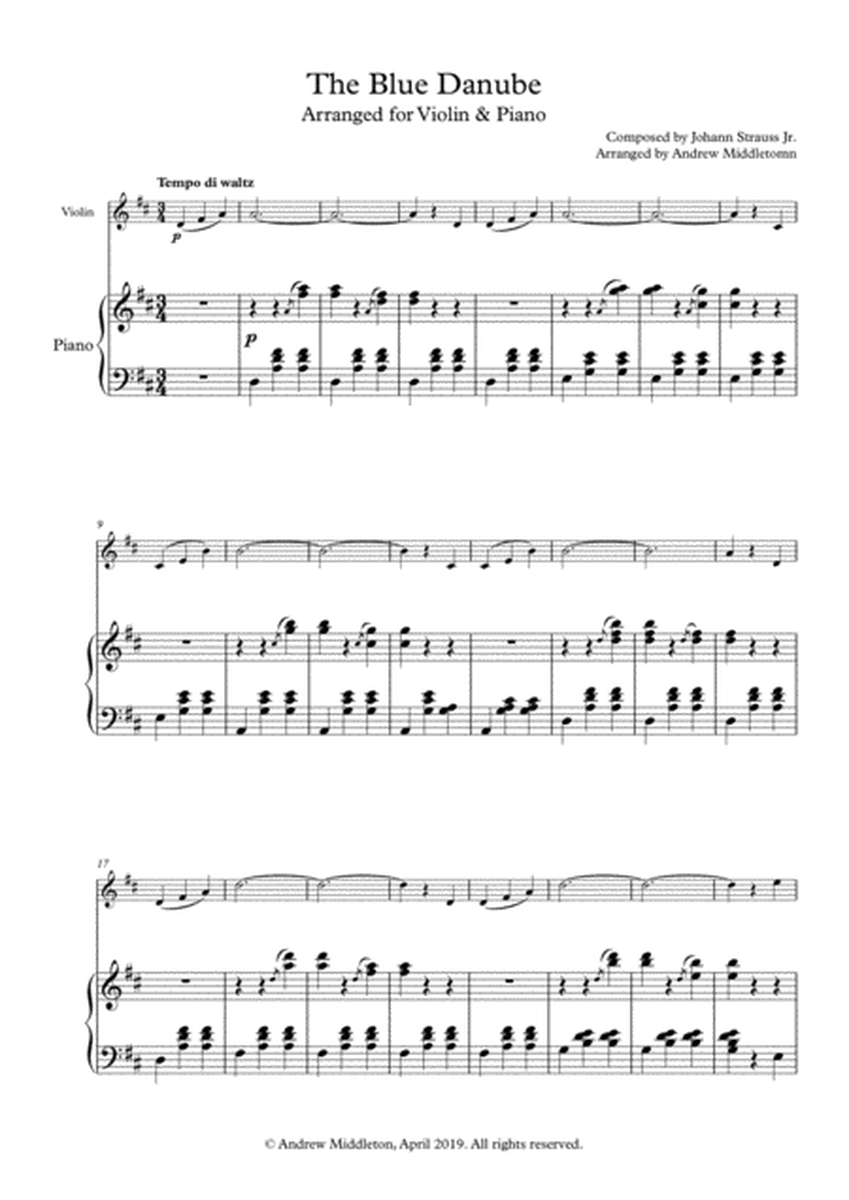 The Blue Danube arranged for Violin & Piano image number null