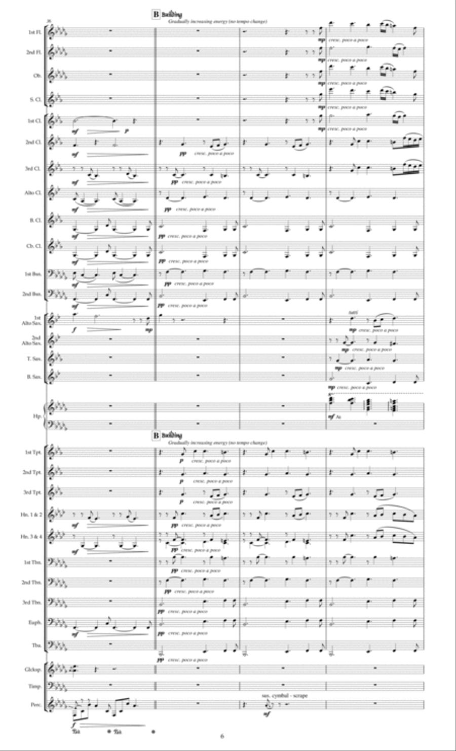 Embers (for Wind Ensemble) Concert Band scores gallery preview page 6