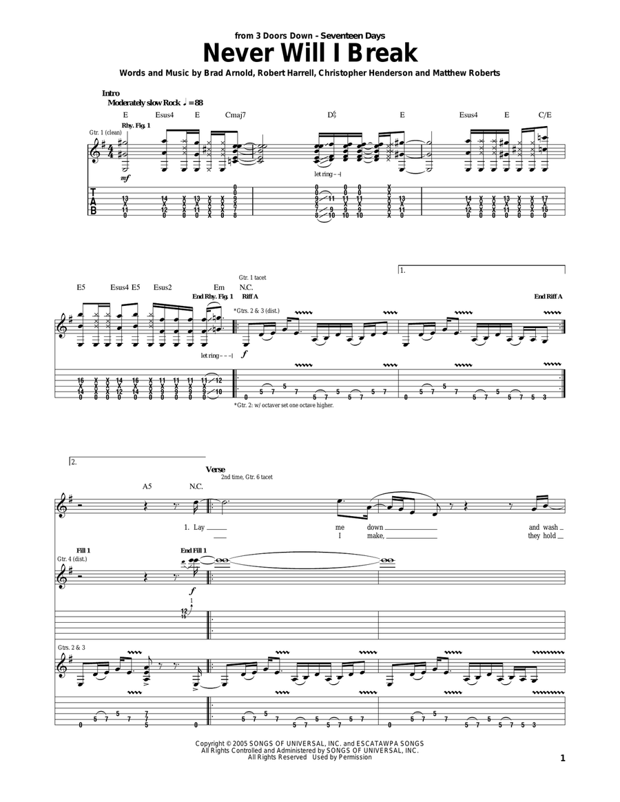 Never Will I Break Never Will I Break Acoustic Guitar scores gallery preview page 1