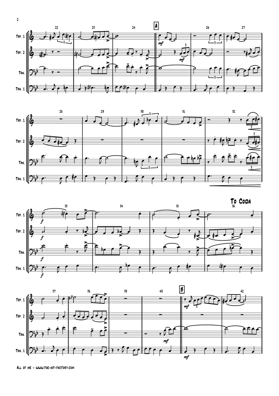 All Of Me Brass Ensemble scores gallery preview page 2