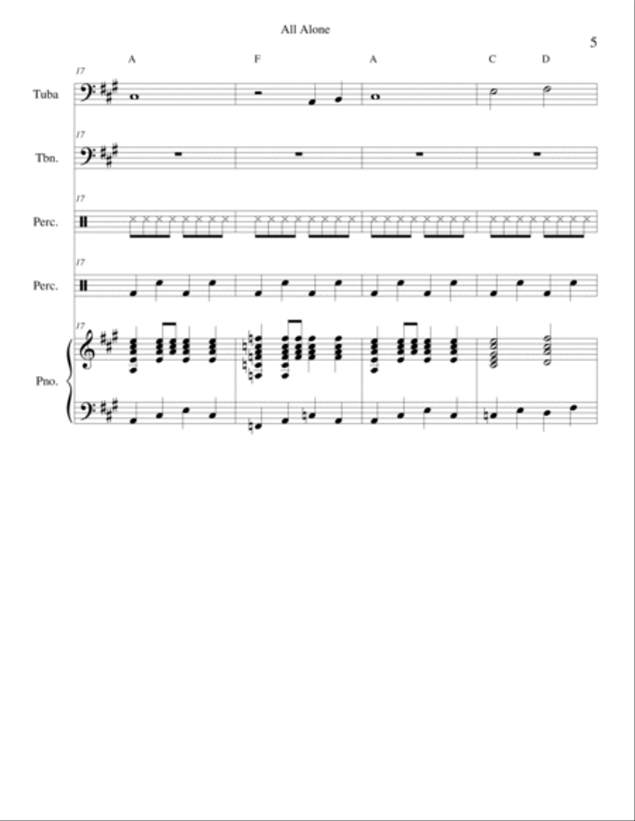 All Alone Trombone scores gallery preview page 5