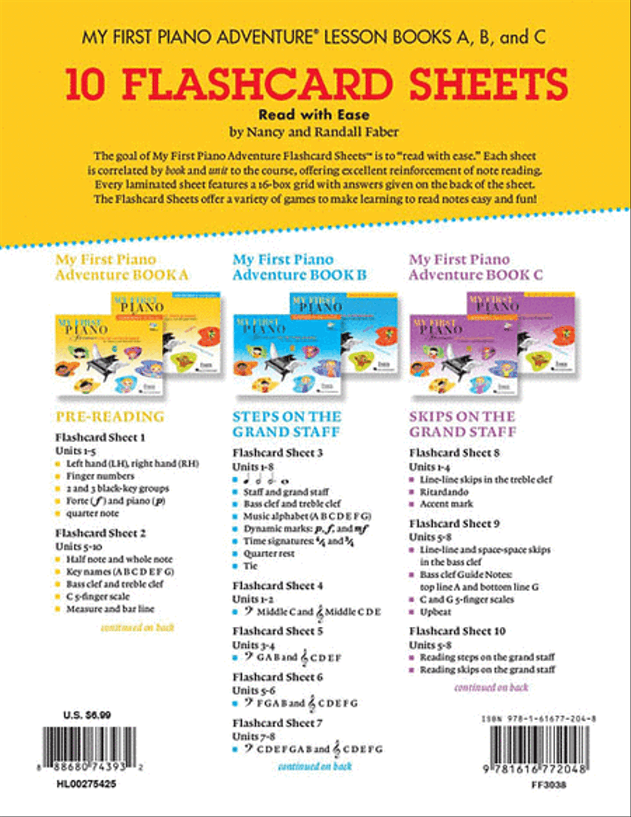 My First Piano Adventure® Flashcard Sheets Piano Method scores gallery preview page 6