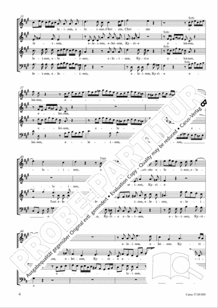 Creation Mass in A-major after Joseph Haydn (Schopfungsmesse in A nach Joseph Haydn) 4-Part scores gallery preview page 5