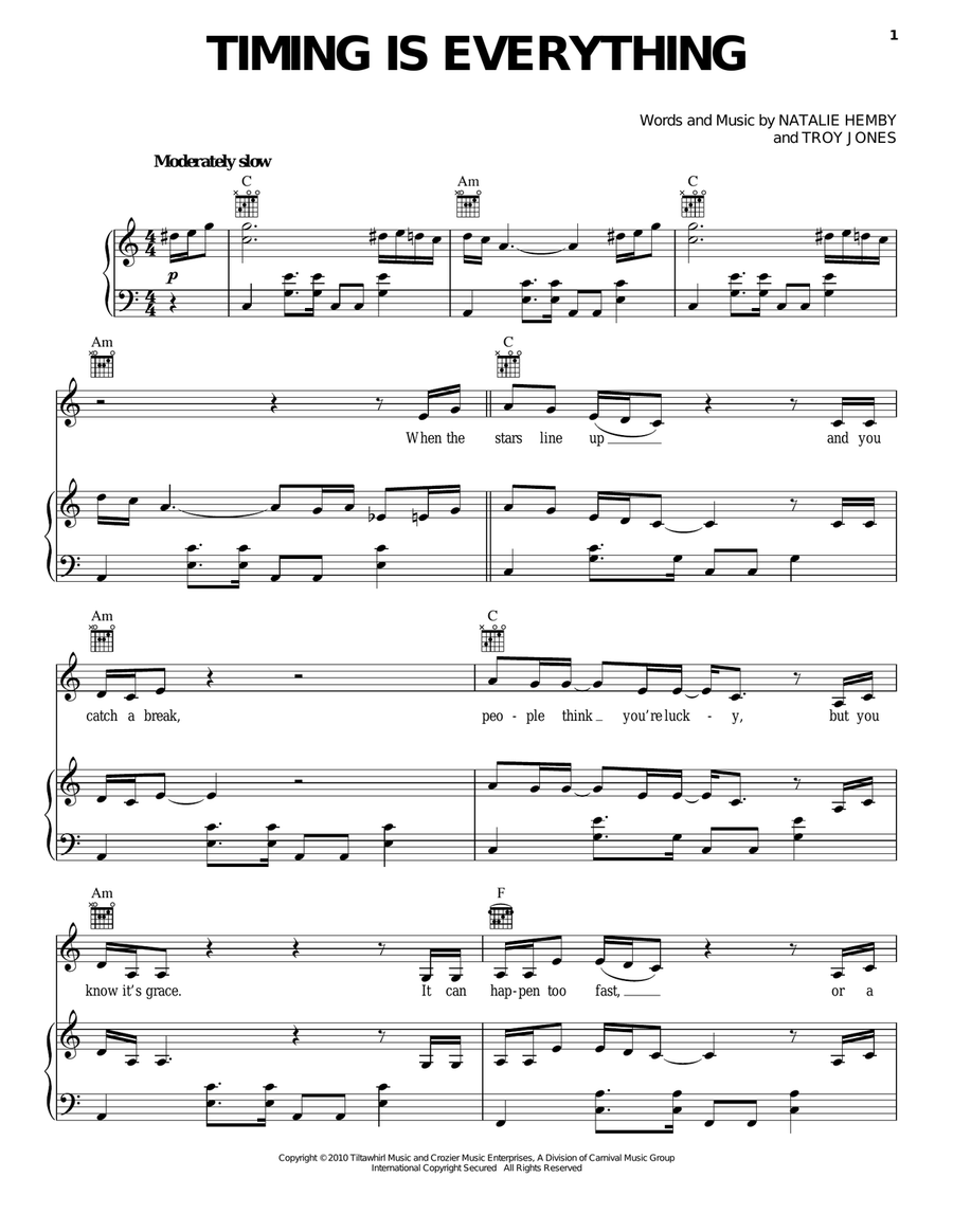 Timing Is Everything Acoustic Guitar scores gallery preview page 1