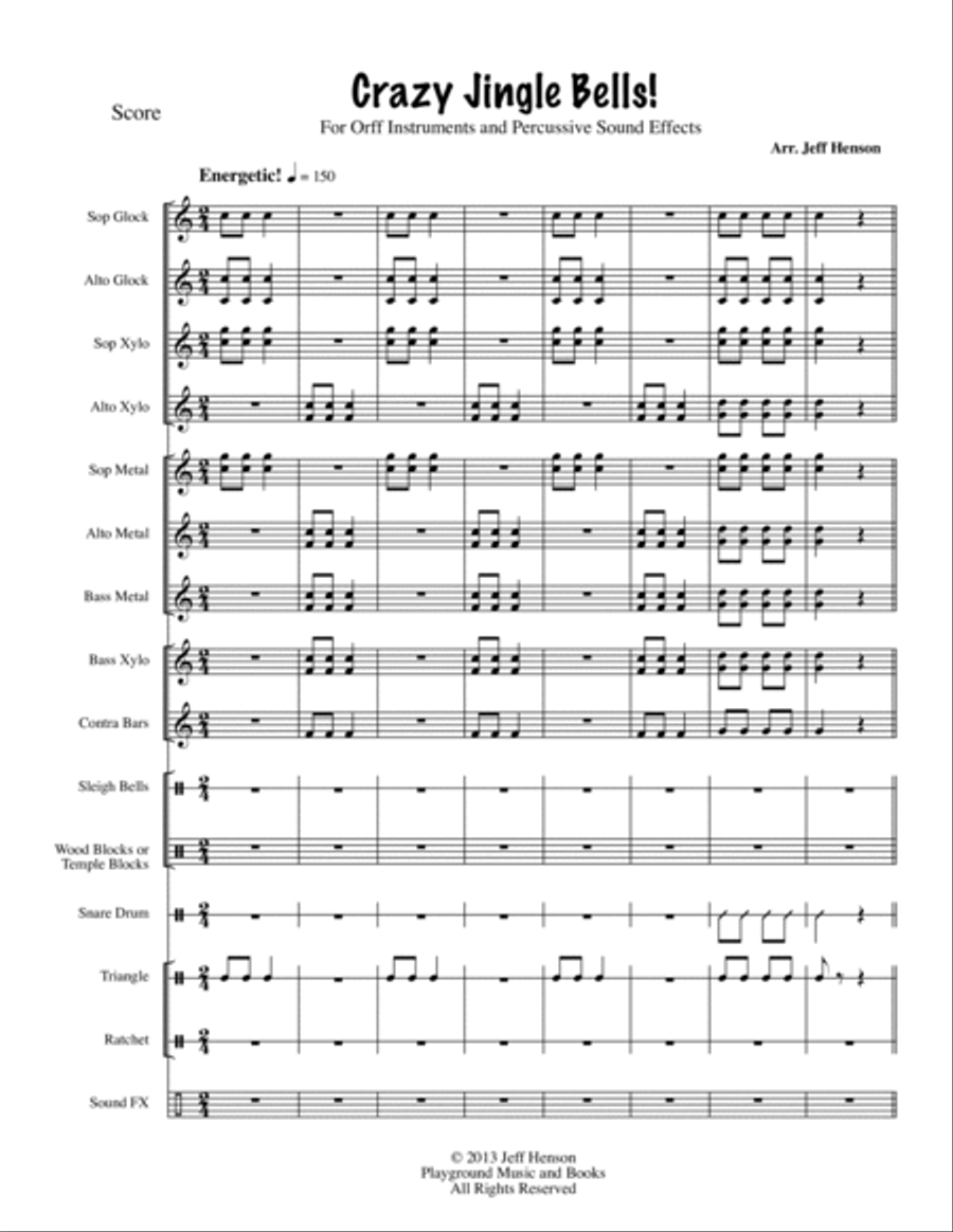 Crazy Jingle Bells Small Ensemble scores gallery preview page 3