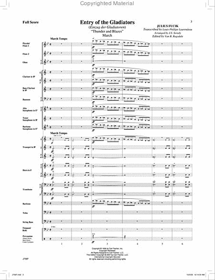 Entry of the Gladiators Concert Band scores gallery preview page 4