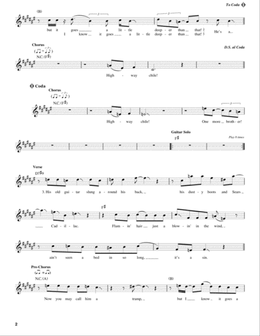 Highway Chile Easy Guitar scores gallery preview page 2