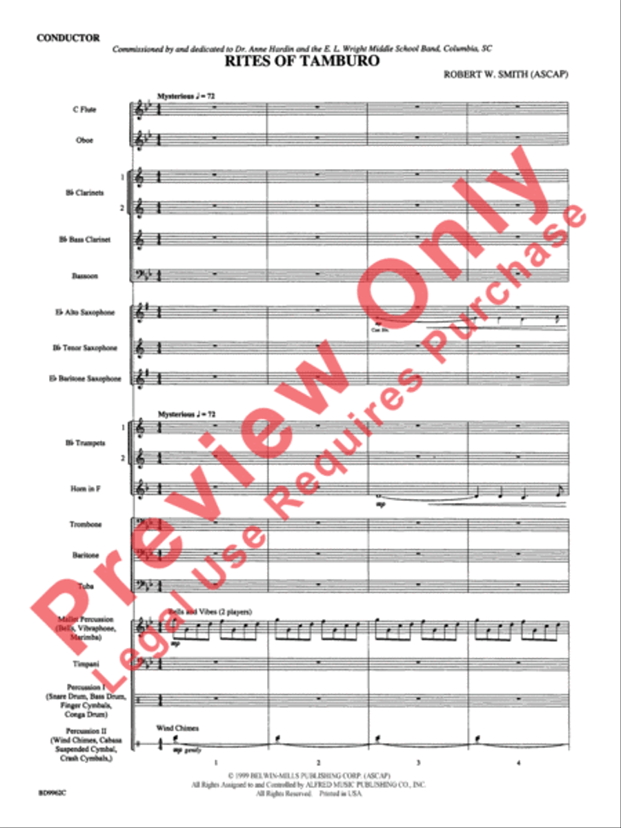 Rites of Tamburo Concert Band scores gallery preview page 4