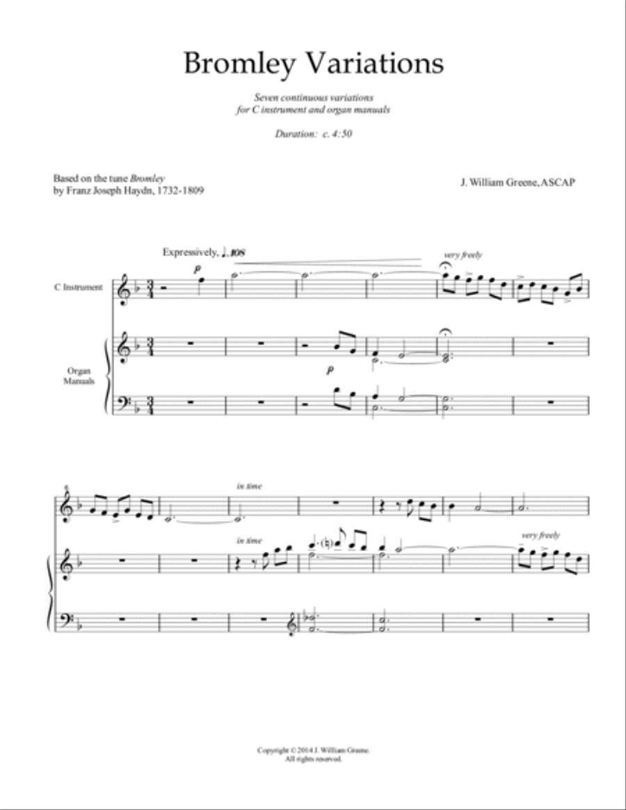 Bromley Variations Small Ensemble scores gallery preview page 2