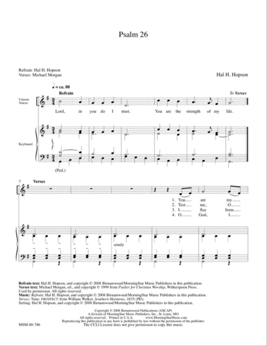 Psalm 26 4-Part scores gallery preview page 1