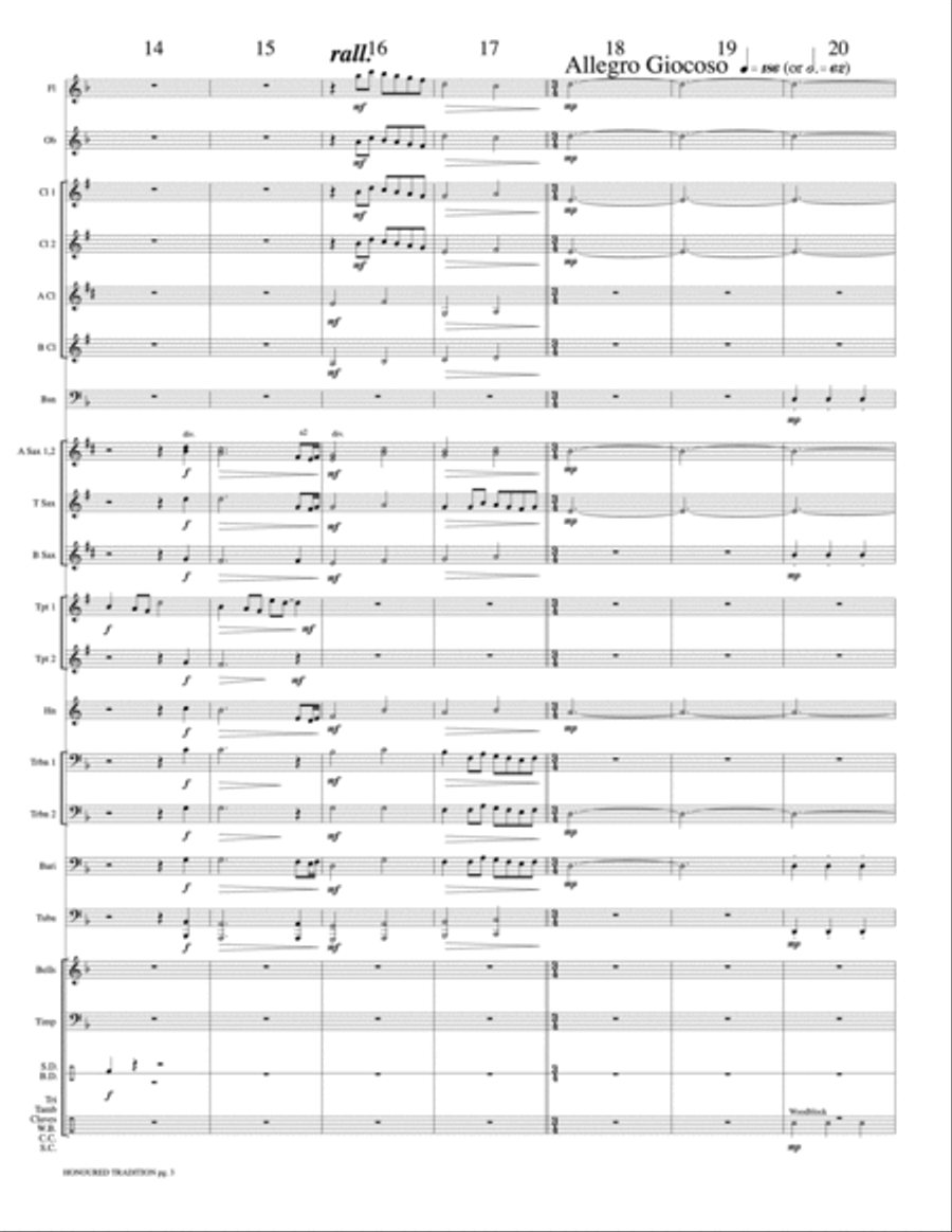 Honoured Tradition: Score Concert Band scores gallery preview page 5
