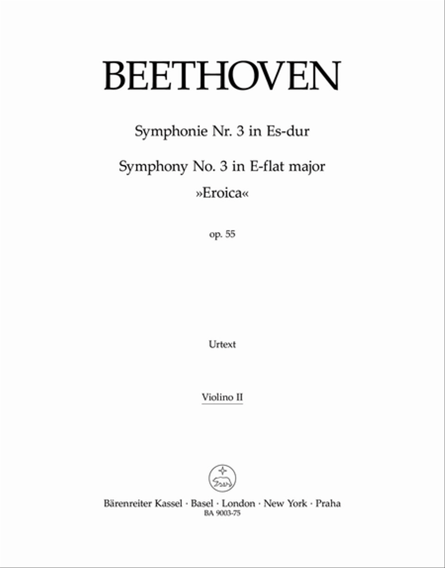 Symphony, No. 3 E flat major, Op. 55 'Eroica' Violin scores gallery preview page 1