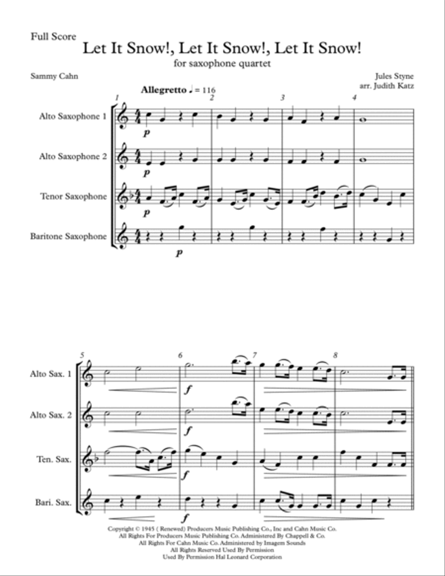 Let It Snow! Let It Snow! Let It Snow! Woodwind Quartet scores gallery preview page 2
