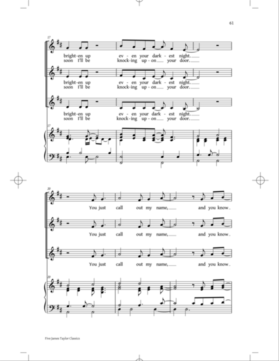 You've Got A Friend: Five James Taylor Classics SSA scores gallery preview page 59