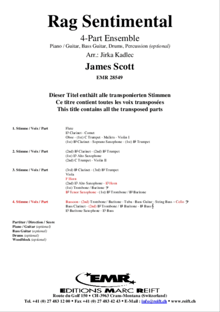 Rag Sentimental Concert Band scores gallery preview page 2