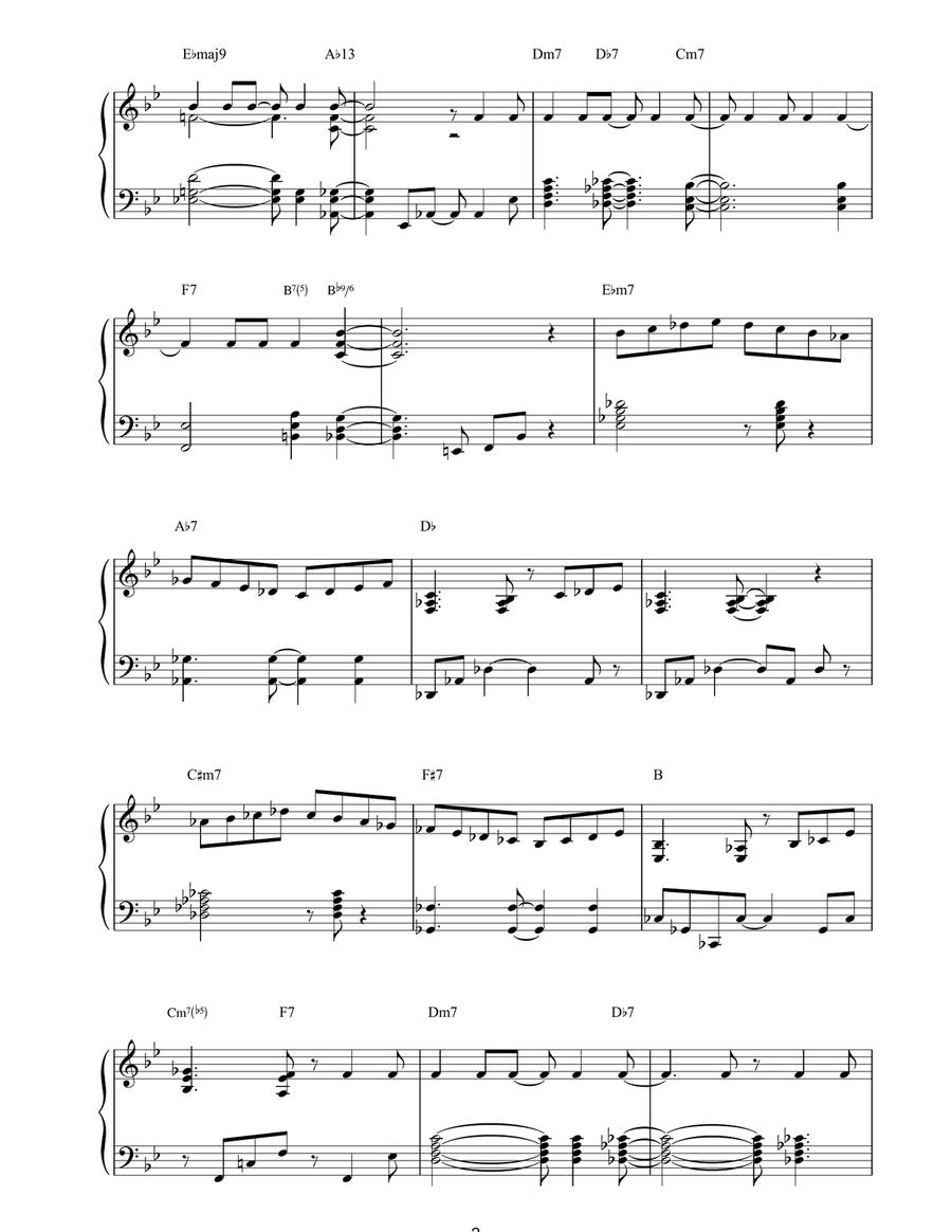 One Note Samba Piano Solo scores gallery preview page 2