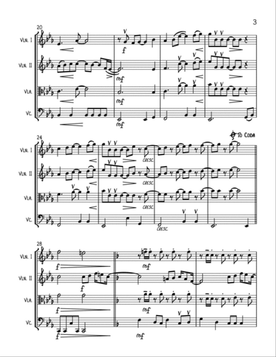 Ebony And Ivory String Quartet scores gallery preview page 3